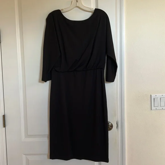 j mclaughlin black dress J. McLaughlin Black Dress 3/4 Sleeve Knee Length LBD Size XSmall